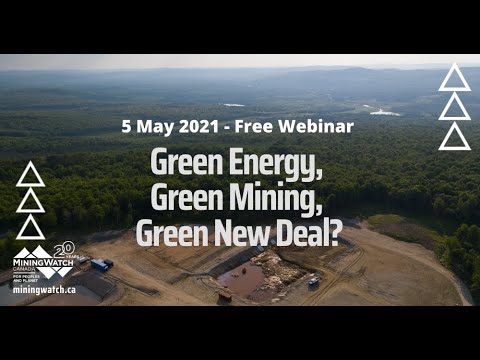 Webinar: Energía verde, minería verde, ¿un nuevo acuerdo verde?