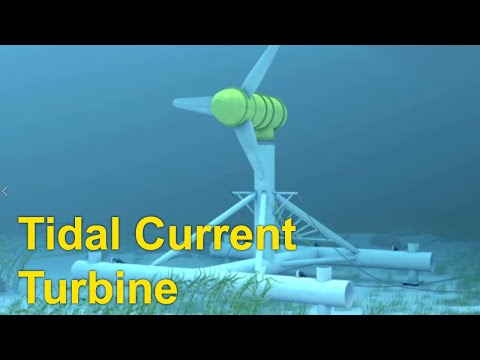 Energía marina. Turbina de corriente mareomotriz