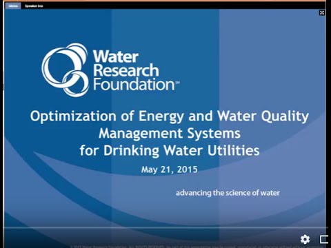 Webcast. Sistemas de gestión de calidad de agua y energía para servicios públicos de agua potable