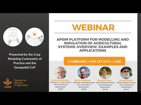 Webinar - Plataforma APSIM para el modelado y simulación de sistemas agrícolas 
