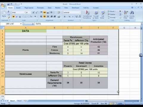 Tutoriales de modelado en hoja de cálculo: ejemplo de un modelo de decisión de planeación de una red de suministro (parte 1)