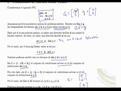 Lema de Farkas y condiciones KKT