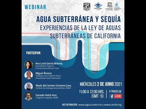 Webinar: Agua Subterránea y Sequía. Experiencias de la Ley de Aguas Subterráneas de California.