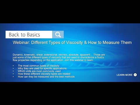 Seminario web de RheoSense: métodos de viscosidad y distintos tipos de viscosímetros