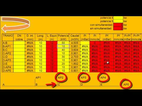 Calculos diversos tramos tuberías