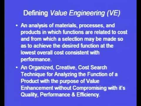Mod-4 Lec-17 Value Engineering