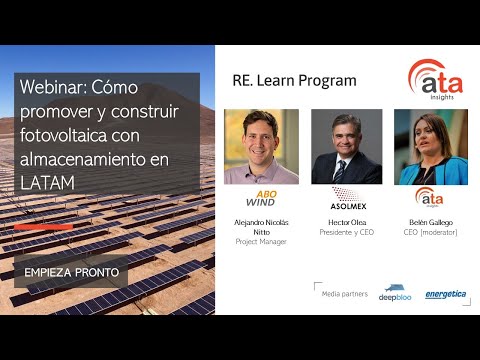 Webinar: Cómo promover y construir fotovoltaica con almacenamiento en LATAM