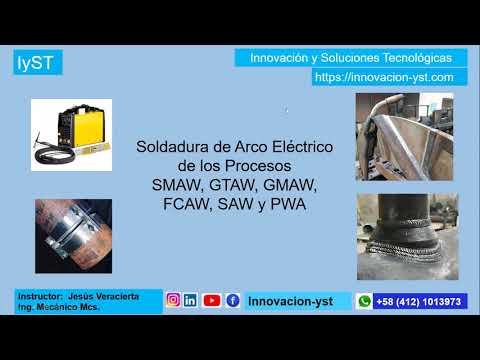 Procesos de soldaduras SMAW, GTAW, GMAW, FCAW, SAW y PAW