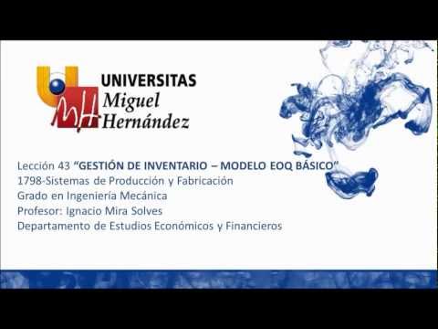Lec. 43. Modelo EOQ básico