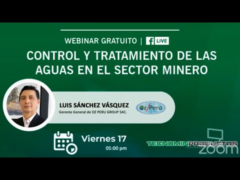 WEBINAR GRATUITO: CONTROL Y TRATAMIENTO DE LAS AGUAS EN EL SECTOR MINERO